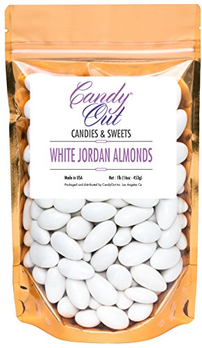 White Jordan Almonds 1lb (1 pound) in Stand Up Bag
