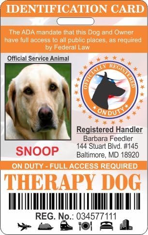 Therapy Support Dog Identification
