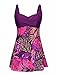 Hilor Women's Retro 50's Plus Size Twist Front One Piece Swimsuit Swimdress
