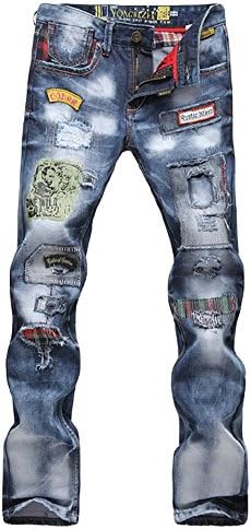 Next Class Men's Denim Washed Ripped Jeans Patched Holey Jeans Pant (30, Light Blue)