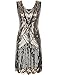 PrettyGuide Women's 1920s Gatsby Sequin Art Deco Scalloped Hem Inspired Flapper Dress M Gold