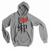 Harry Potter Series - I (Heart) Harry Potter American Apparel Hoodie, Heather Grey, Medium