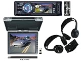 Pyle Deluxe DVD/Camera Package for Car/Truck/SUV -- PLD3MU 3 TFT Touch Screen DVD/VCD/MP3/MPEG4/CDR/USB Player and AM/FM Receiver + PLVWR1442 14.7-Inch High Resolution TFT Roof Mount Monitor and IR Transmitter + PLVWH6 Dual Wireless IR Mobile Video Stereo Headphones with Transmitter.
