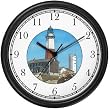 Montauk Light House / Lighthouse - Long Island New York - Famous Landmarks Wall Clock by WatchBuddy Timepieces (Hunter Green Frame)
