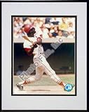 Lou Brock, St. Louis Cardinals Batting Double Matted 8 X 10 Photograph in Black Anodized Alumin