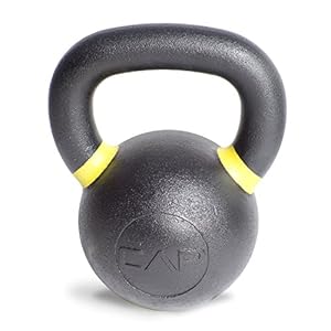 CAP Barbell Cast Iron Competition Weight Kettlebell, 35-Pound, Black/Yellow