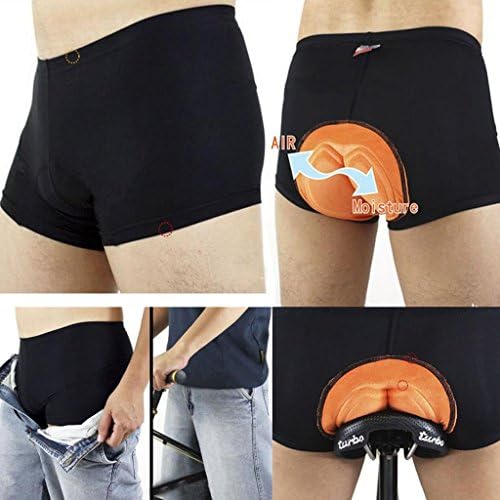 Men Bike Cycling Underwear 3D Gel Bicycle Outdoor Riding Padded Underwear Shorts Breathable Shorts Black Size XXXL