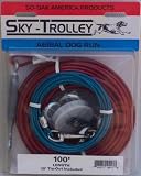 Pet Supplies : 100' Dog Trolley with 10' Medium Dog Tie Out Leash
