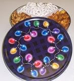 Scott's Cakes Yogurt Chocolate Pretzel, Sassy Peanuts, and Peanut Butter Pretzel Nuggets Combo in a Christmas Lights Tin