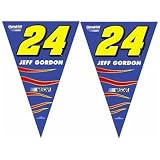 Jeff Gordon #24 NASCAR 25Ft String Of 6"" x 9"" Party Pennants (Flags)