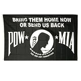 POW-MIA Bring Them Home Now or Send Us Back Flag (3' x 5', 100% Polyester)