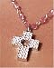 Sterling Silver Rosary Bead Necklace w/ Crystal Cross, 18" by Paris Hilton