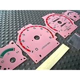 90 91 92 93 Acura Integra RS LS Manual Automatic Cluster Gauges Face Red Pink 