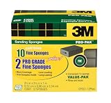 3M CP001-12P Sanding Sponge, Fine Grit, 12-Pack