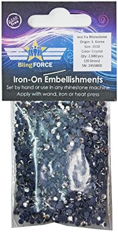 ss10 (3mm) Crystal Hot Fix Rhinestones 20 Gross (2,880 stones/pkg) - GENUINE Korean Hotfix Stones - Crystal (Clear)