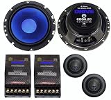 Crunch 16cm 2-Wege Komponenten System, 100/200W, 4 Ohm, 25mm Neodym Hochtöner, 12dB Frequenzweiche, Einbautiefe 60mm (Tieftöner)