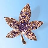 Large Violet Lavender White Five Petals Flower Pin Swarovski Crystals Brooch ...
