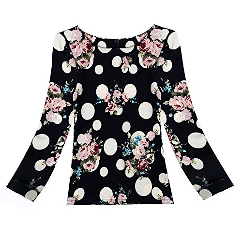 Weixinbuy Women's Long Sleeve Chiffon Blouse T-Shirt