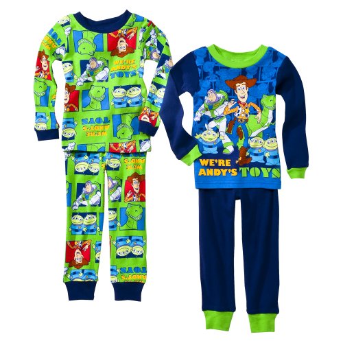 Toddler Boys' Sleepwear Disney Pixar Toy Story 3 Blue/Green 4 pc PJ Set