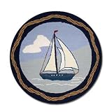 Patch Magic Nautical Round Rug, 36-Inch Diameter