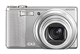 Ricoh CX2 Digitalkamera (10 Megapixel, 10-fach opt. Zoom, 7,6 cm (3 Zoll) Display, Bildstabilisator) silber