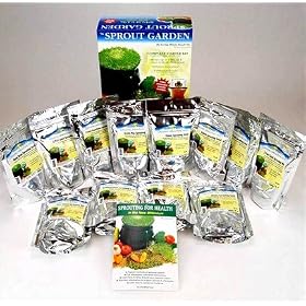 Deluxe Sprouting Starter Kit w/ 12 Lbs. Of Organic Seed - Everything To Grow Sprouts: 3 Tray Sprout Garden, Seeds: Alfalfa, Radish, Clover, Mung Bean, Garbonzo Beans, Green Pea, Crunchy Lentil Fest & More