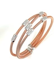 Sterling Silver Multi-strand Cubic Zirconium Bangle