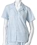Nautica Women's Short Sleeve Button Front Woven Gingham PJ Top