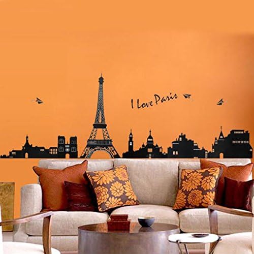 1Set Large Size 75*200cm I Love Paris Eiffel Tower Wall Sticker Living Room Vinyl Wall Art Decals