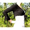 Wickel Shirt mit 3/4 Arm und einges�umten B�ndchen Bauchtanz Oberteil Top schwarz