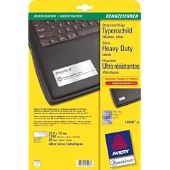 Avery Zweckform, L6008-20, 20 Blatt, Kennzeichen-Etiketten aus Polyester f�r EPROM- und Bauteilkennzeichnung, 25, 4 x 10 mm