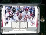 2005 SPx Michael Vick / Trent Green Winning Materials Dual Jerseys Atlanta Falcons/ Kansas City Chiefs Football Card - Mint Condition - Shipped In Protective Display Case