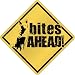 New  White German Shepherd Dog - Bites Ahead !  Crossing Dog