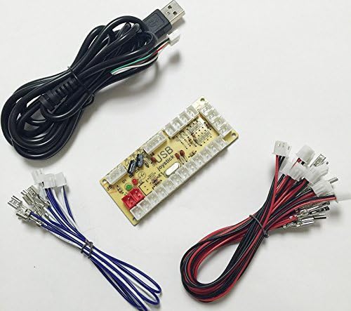 Hihooo Zero Delay USB Encoder PC to Joystick Arcade MAME JAMMA 2pin + FIT FOR Sanwa Push Button