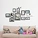 Fange DIY Removable the Memories Quotes 10 Black Photo Picture Frames Collage Birds Tree Branch Leaf Art Mural Vinyl Waterproof Wall Stickers Kids Room Decor Nursery Decal Sticker Wallpaper 41.3''x32.2''