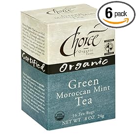 Choice Organic Green Moroccan Mint Tea, 16-Count Box (Pack of 6)