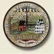 11" diam. large wooden WALL CLOCK~No Place Like Home~Artworks Home Accents~co...
