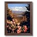 Mount Hood Lake Trees Flowers Landscape Picture Framed Art Print