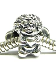 Valentines Sterling silver Love Heart for you Little Smily Angel Fairy Cupid Heart Bead for Pandora Troll European Story Charm Bracelets
