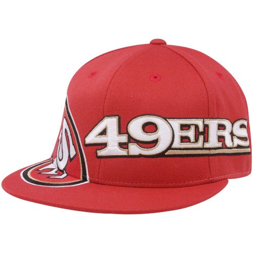 Reebok San Francisco 49ers 210 Fitted Red Side Strike Hat (Small/Medium)