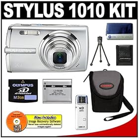 Olympus Stylus 1010 10.1MP Digital Camera with 7x Optical Zoom (Silver) + Olympus 2GB Card... 