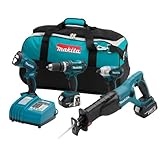 Makita LXT407 18-Volt LXT Lithium-Ion Cordless 4-Piece Combo Kit
