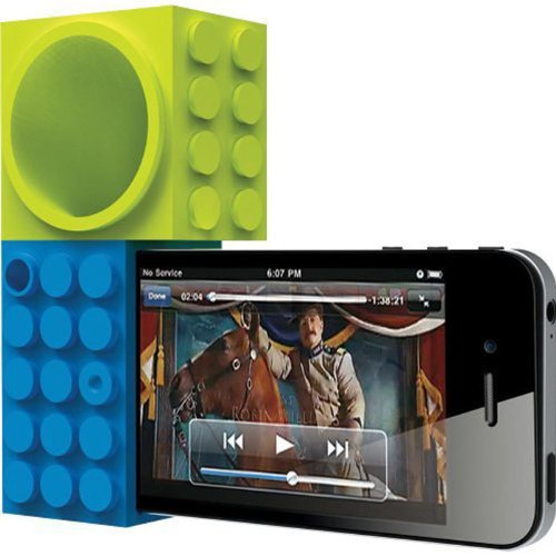 Ozaki iCoat IH927B iCarry time2brick Stand & Amplifier for iPhone 4/4S - Mount - Retail Packaging - Green/Blue