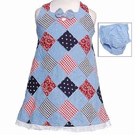 Infant Girls Clothes BLUE Checked Dress Bloomer Set BONNIE JEAN 12-24M