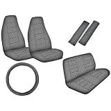 A Set of 7 Piece Regal Pattern Seat Covers for High Back Bucket Seat and Standard... 