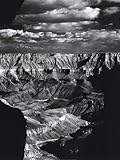 Grand Canyon National Park MUSEUM WRAP CANVAS Print With Added Heavy BRUSHSTROKES Monochrome Gallery 24x32