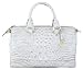 Brahmin Sadie Satchel Birch Melbourne Croc Embossed Handbag Purse