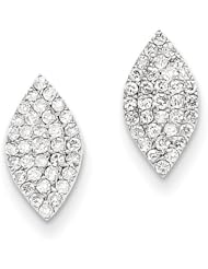 14k White Gold Diamond Marquise Shape Post Earrings