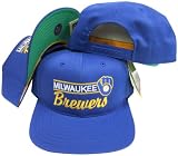 Milwaukee Brewers Royal Blue Snapback Adjustable Plastic Snap Back Hat / Cap