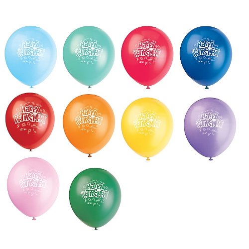 Happy Retirement Latex Balloons 6pk.